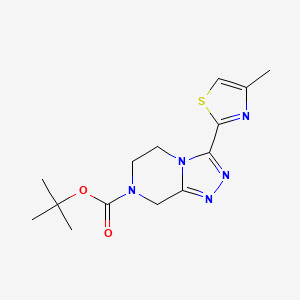 molecular formula C14H19N5O2S B8247636 tert-butyl 3-(4-methylthiazol-2-yl)-5,6-dihydro-[1,2,4]triazolo[4,3-a]pyrazine-7(8H)carboxylate 