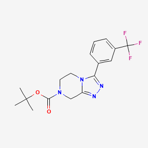 molecular formula C17H19F3N4O2 B8247680 tert-butyl 3-[3-(trifluoromethyl)phenyl]-6,8-dihydro-5H-[1,2,4]triazolo[4,3-a]pyrazine-7-carboxylate 