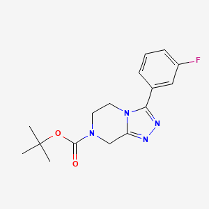 molecular formula C16H19FN4O2 B8247689 tert-butyl 3-(3-fluorophenyl)-6,8-dihydro-5H-[1,2,4]triazolo[4,3-a]pyrazine-7-carboxylate 