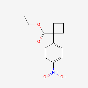 molecular formula C13H15NO4 B8247704 1-(4-Nitro-phenyl)-cyclobutanecarboxylic acid ethyl ester 