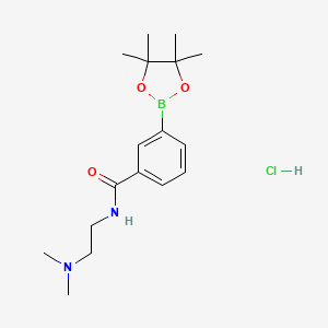 molecular formula C17H28BClN2O3 B8248056 N-(2-(Dimethylamino)ethyl)-3-(4,4,5,5-tetramethyl-1,3,2-dioxaborolan-2-yl)benzamide hydrochloride 