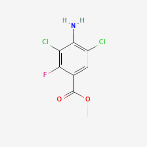 molecular formula C8H6Cl2FNO2 B8248365 methyl 4-amino-3,5-dichloro-2-fluoro-benzoate 