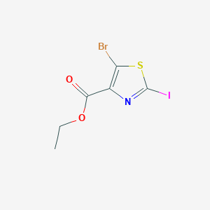 molecular formula C6H5BrINO2S B8248371 Ethyl 5-bromo-2-iodothiazole-4-carboxylate 