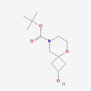 molecular formula C12H21NO4 B8248560 tert-Butyl 2-hydroxy-5-oxa-8-azaspiro[3.5]nonane-8-carboxylate 