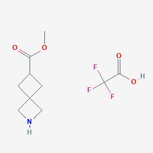molecular formula C10H14F3NO4 B8248587 Methyl 2-azaspiro[3.3]heptane-6-carboxylate;2,2,2-trifluoroacetic acid 
