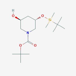 molecular formula C16H33NO4Si B8248649 tert-butyl (3S,5S)-3-[tert-butyl(dimethyl)silyl]oxy-5-hydroxy-piperidine-1-carboxylate 