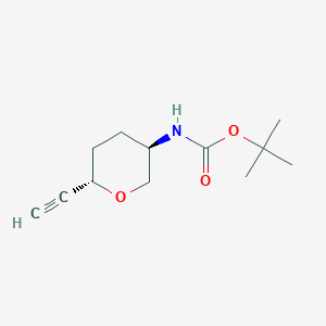 molecular formula C12H19NO3 B8248704 tert-butyl N-[(3R,6S)-6-ethynyltetrahydropyran-3-yl]carbamate 