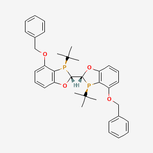 molecular formula C36H40O4P2 B8248813 (2R,2'R,3R,3'R)-4,4'-Bis(benzyloxy)-3,3'-di-tert-butyl-2,2',3,3'-tetrahydro-2,2'-bibenzo[d][1,3]oxaphosphole 