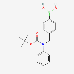 molecular formula C18H22BNO4 B8248895 (4-(((tert-Butoxycarbonyl)(phenyl)amino)methyl)phenyl)boronic acid 
