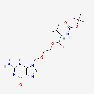 molecular formula C18H28N6O6 B8248935 2-[(2-amino-6-oxo-3H-purin-9-yl)methoxy]ethyl 3-methyl-2-[(2-methylpropan-2-yl)oxycarbonylamino]butanoate 