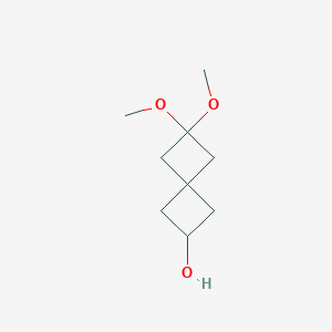 molecular formula C9H16O3 B8249277 2,2-Dimethoxyspiro[3.3]heptan-6-ol 