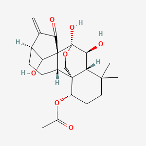 molecular formula C22H30O7 B8249401 Kaur-16-en-15-one, 1-(acetyloxy)-7,20-epoxy-6,7,14-trihydroxy-, (1alpha,6beta,7alpha,14R)- 