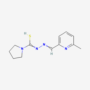 molecular formula C12H16N4S B8249767 N-[(6-methylpyridin-2-yl)methylidene]pyrrolidine-1-carbohydrazonothioic acid 