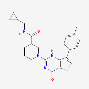 molecular formula C23H26N4O2S B8250014 N-(cyclopropylmethyl)-1-[7-(4-methylphenyl)-4-oxo-1H-thieno[3,2-d]pyrimidin-2-yl]piperidine-3-carboxamide 