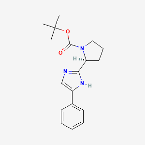 molecular formula C18H23N3O2 B8250184 tert-butyl (2S)-2-(5-phenyl-1H-imidazol-2-yl)pyrrolidine-1-carboxylate 