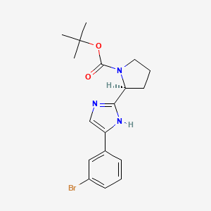 molecular formula C18H22BrN3O2 B8250207 (S)-tert-Butyl 2-(4-(3-bromophenyl)-1H-imidazol-2-yl)pyrrolidine-1-carboxylate 