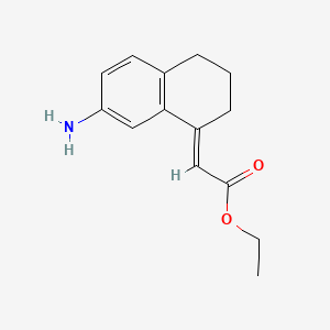 molecular formula C14H17NO2 B8250209 Ethyl 2-(7-amino-3,4-dihydronaphthalen-1(2H)-ylidene)acetate 