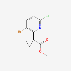 molecular formula C10H9BrClNO2 B8250337 Methyl 1-(3-bromo-6-chloro-2-pyridinyl)cyclopropanecarboxylate 