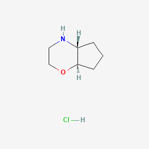 molecular formula C7H14ClNO B8250586 rel-(4aR,7aR)-Octahydrocyclopenta[b][1,4]oxazine hydrochloride 