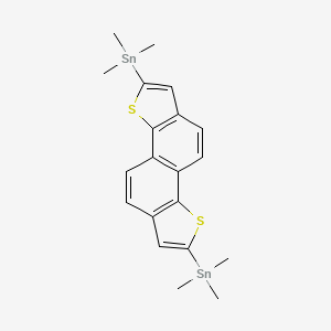 molecular formula C20H24S2Sn2 B8250640 trimethyl-(2-trimethylstannyl-[1]benzothiolo[7,6-g][1]benzothiol-7-yl)stannane 