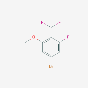 molecular formula C8H6BrF3O B8250664 5-Bromo-2-(difluoromethyl)-1-fluoro-3-methoxybenzene 