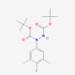 molecular formula C18H27FN2O4 B8250668 Di-tert-butyl 1-(4-fluoro-3,5-dimethylphenyl)hydrazine-1,2-dicarboxylate 