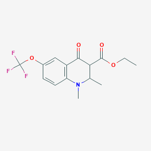 molecular formula C15H16F3NO4 B8250700 Ethyl 1,2-dimethyl-4-oxo-6-(trifluoromethoxy)-1,2,3,4-tetrahydroquinoline-3-carboxylate 