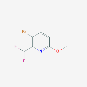 molecular formula C7H6BrF2NO B8250800 3-Bromo-2-(difluoromethyl)-6-methoxypyridine 