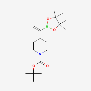 molecular formula C18H32BNO4 B8251066 tert-butyl 4-[1-(4,4,5,5-tetramethyl-1,3,2-dioxaborolan-2-yl)vinyl]piperidine-1-carboxylate 