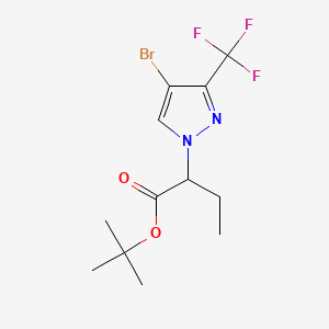 molecular formula C12H16BrF3N2O2 B8251287 Tert-butyl 2-[4-bromo-3-(trifluoromethyl)pyrazol-1-yl]butanoate 