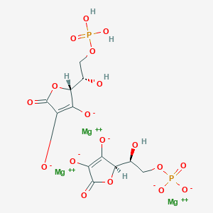 molecular formula C12H12Mg3O18P2 B8251293 trimagnesium;[(2S)-2-[(2R)-3,4-dioxido-5-oxo-2H-furan-2-yl]-2-hydroxyethyl] phosphate;(2R)-2-[(1S)-1-hydroxy-2-phosphonooxyethyl]-5-oxo-2H-furan-3,4-diolate 