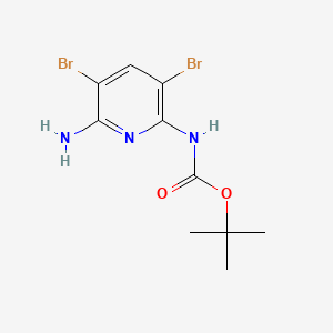 molecular formula C10H13Br2N3O2 B8251421 tert-butyl N-(6-amino-3,5-dibromopyridin-2-yl)carbamate 