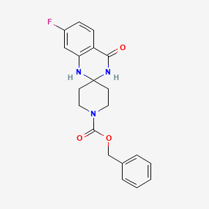 molecular formula C20H20FN3O3 B8251502 Benzyl 7'-fluoro-4'-oxo-1',3'-dihydrospiro[piperidine-4,2'-quinazoline]-1-carboxylate 