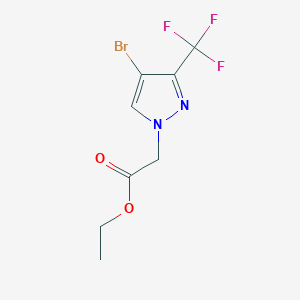 molecular formula C8H8BrF3N2O2 B8251504 Ethyl 2-[4-bromo-3-(trifluoromethyl)pyrazol-1-yl]acetate 