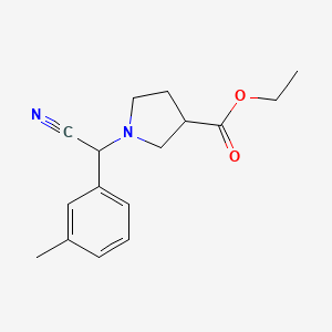 molecular formula C16H20N2O2 B8251518 Ethyl 1-(cyano(m-tolyl)methyl)pyrrolidine-3-carboxylate 