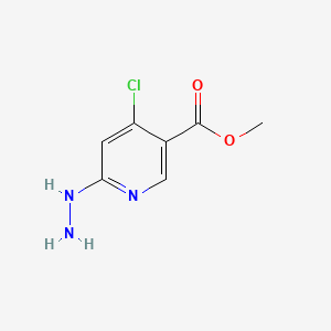 molecular formula C7H8ClN3O2 B8251666 Methyl 4-chloro-6-hydrazineylnicotinate 