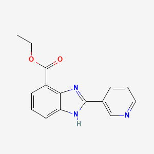 molecular formula C15H13N3O2 B8251698 ethyl 2-pyridin-3-yl-1H-benzimidazole-4-carboxylate 