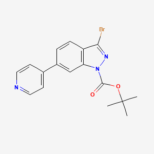 molecular formula C17H16BrN3O2 B8251743 Tert-butyl 3-bromo-6-pyridin-4-ylindazole-1-carboxylate 
