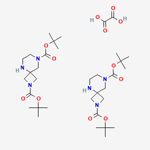 molecular formula C34H60N6O12 B8252049 Ditert-butyl 2,5,8-triazaspiro[3.5]nonane-2,8-dicarboxylate;hemi(oxalic acid) 