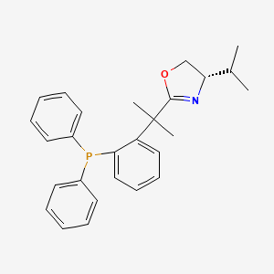 molecular formula C27H30NOP B8252175 (S)-2-(2-(2-(Diphenylphosphino)phenyl)propan-2-yl)-4-isopropyl-4,5-dihydrooxazole 