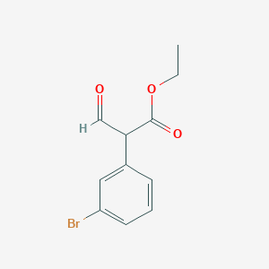 molecular formula C11H11BrO3 B8252399 Ethyl 2-(3-bromophenyl)-3-oxopropanoate 