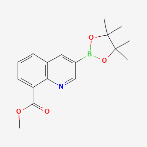 molecular formula C17H20BNO4 B8252408 Methyl 3-(tetramethyl-1,3,2-dioxaborolan-2-yl)quinoline-8-carboxylate 