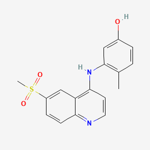 molecular formula C17H16N2O3S B8252498 4-Methyl-3-{[6-(Methylsulfonyl)quinolin-4-Yl]amino}phenol 