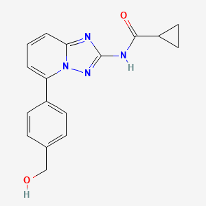 molecular formula C17H16N4O2 B8252600 N-(5-(4-(hydroxymethyl)phenyl)-[1,2,4]triazolo[1,5-a]pyridin-2-yl)cyclopropanecarboxamide 