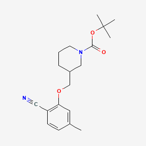 molecular formula C19H26N2O3 B8253162 tert-Butyl 3-((2-cyano-5-methylphenoxy)methyl)piperidine-1-carboxylate 