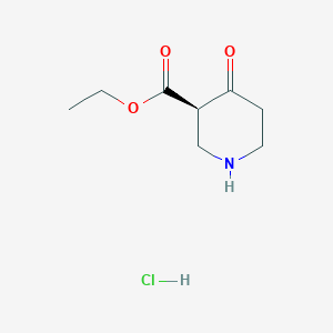 molecular formula C8H14ClNO3 B8253568 ethyl (3R)-4-oxopiperidine-3-carboxylate;hydrochloride 