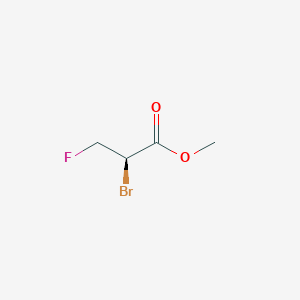 molecular formula C4H6BrFO2 B8253946 methyl (2R)-2-bromo-3-fluoropropanoate 