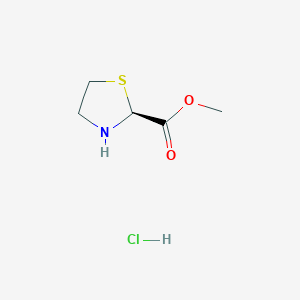 molecular formula C5H10ClNO2S B8254291 Methyl 1,3-thiazolane-2-carboxylate hydrochloride 