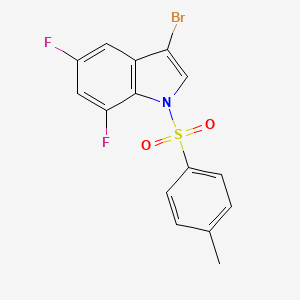 molecular formula C15H10BrF2NO2S B8254481 3-bromo-5,7-difluoro-1-tosyl-1H-indole 