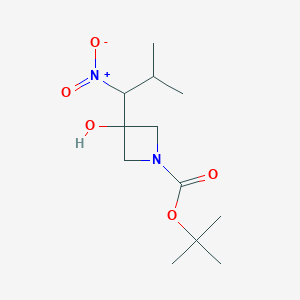 molecular formula C12H22N2O5 B8254511 tert-butyl 3-hydroxy-3-(2-methyl-1-nitropropyl)azetidine-1-carboxylate 